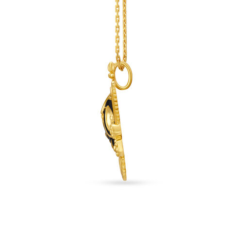 Magnificent Lord Jagannath Gold Pendant with Leaf Motifs