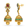 Alluring Antique Nature Inspired Gold Jhumkas,,hi-res image number null