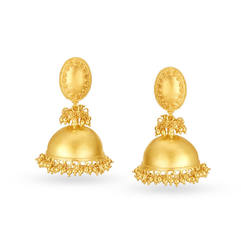 Jhumka designs in discount gold tanishq with price