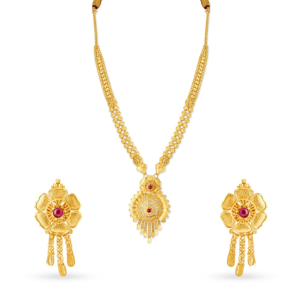 22k Gold Modern Necklace Sets | Gold bridal jewellery sets, Modern gold  jewelry, Gold necklace set