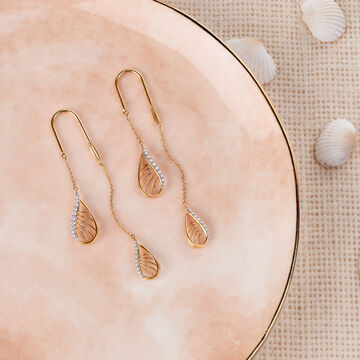 Stylish Diamond Hoop Earrings