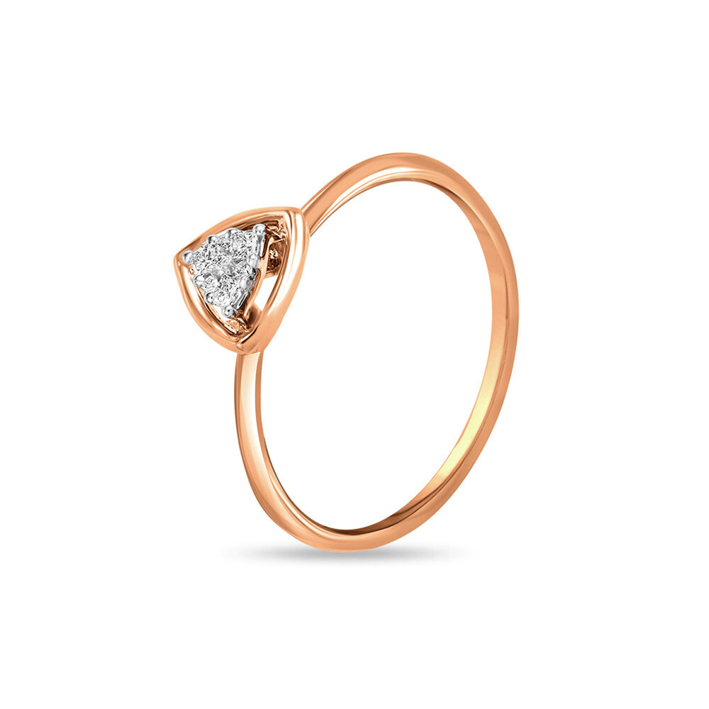 Women's 18 K Rose Gold Micro-Inlaid Square Diamond Ring Set - Walmart.com