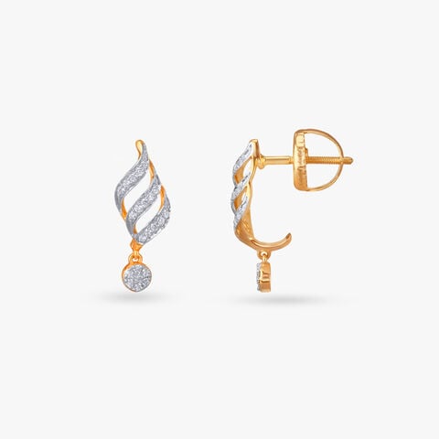 Gleaming Ripple Diamond Hoop Earrings