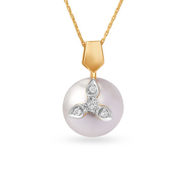 Beautiful Flowerbud Diamond Pendant in Yellow and White Gold