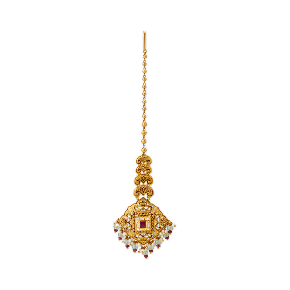 Gold maang clearance tikka price tanishq