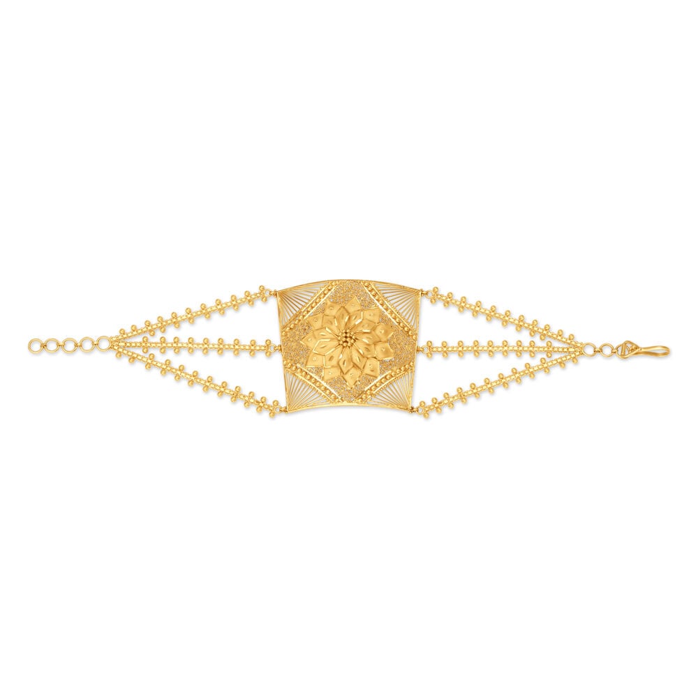 Gorgeous Floral Gold Half Mantasha