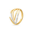 14 KT Yellow Gold Captivating Diamond Finger Ring,,hi-res image number null
