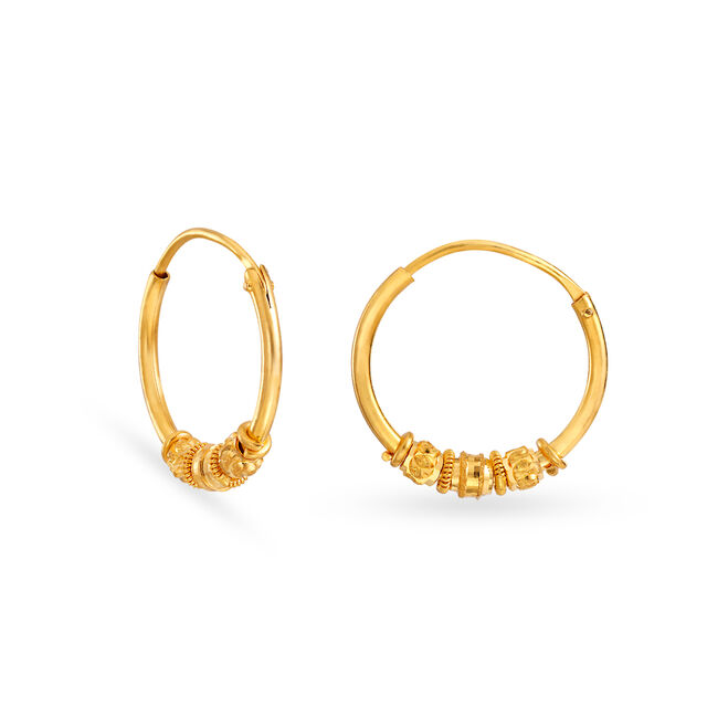 Alluring Traditional Gold Hoop Bali Earrings