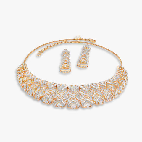 Chiselled Elegance Diamond Necklace Set