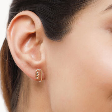 14 KT Yellow And Rose Golden Forest Tendrils Stud Earrings