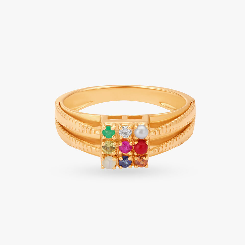 Buy Navaratna Ring in India | Chungath Jewellery Online- Rs. 103,710.00