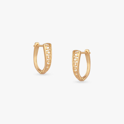 Sculpt Frame Gold Hoop Earrings
