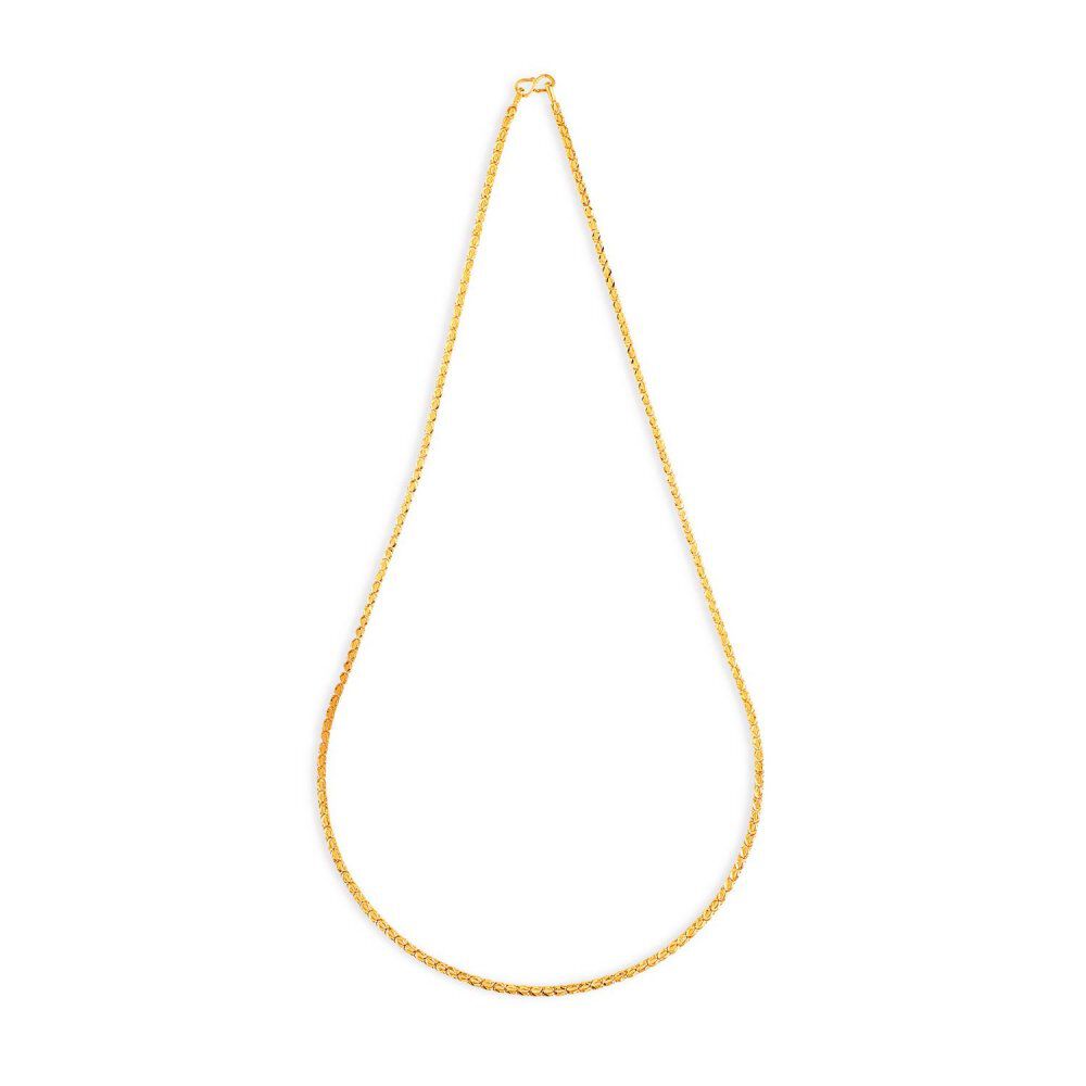 Engraved Glossy Gold Chain
