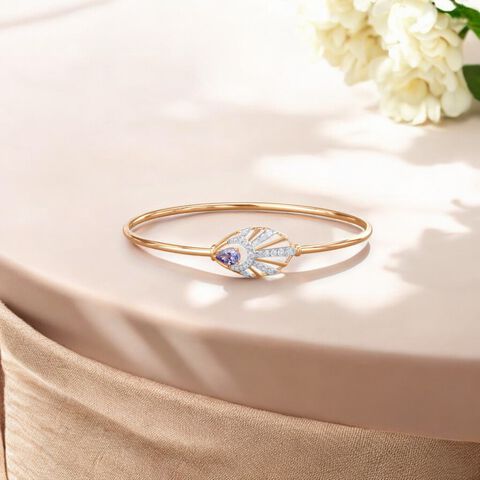 Glimmering Rays Diamond Bangle