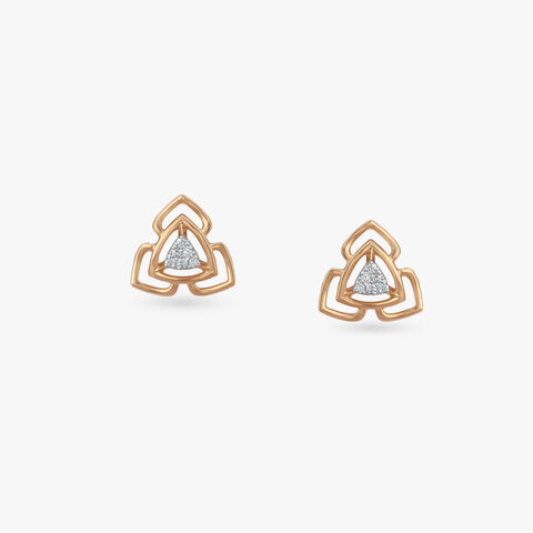 Trinity Curve Diamond Stud Earrings