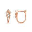 Stunning Rose Gold and Diamond Hoop Earrings,,hi-res image number null