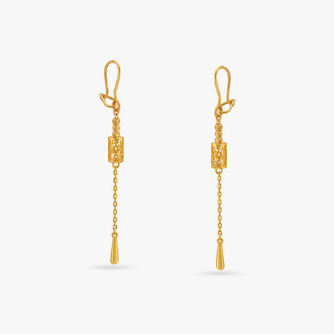 Slender Beaded Hoop Earrings