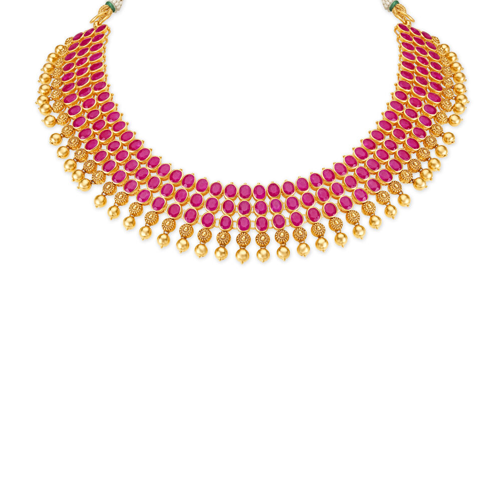 Tanishq ruby store necklace