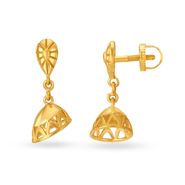 Contemporary 22 Karat Yellow Gold Jhumkas,,hi-res image number null