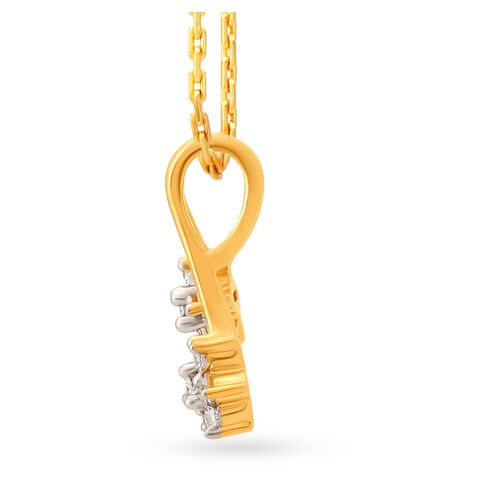 Enrapturing 18 Karat Yellow Gold And Diamond Floral Pendant
