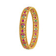 Charming Emerald and Ruby Gold Bangle,,hi-res image number null