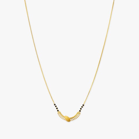 Linear Crescent Gold Mangalsutra