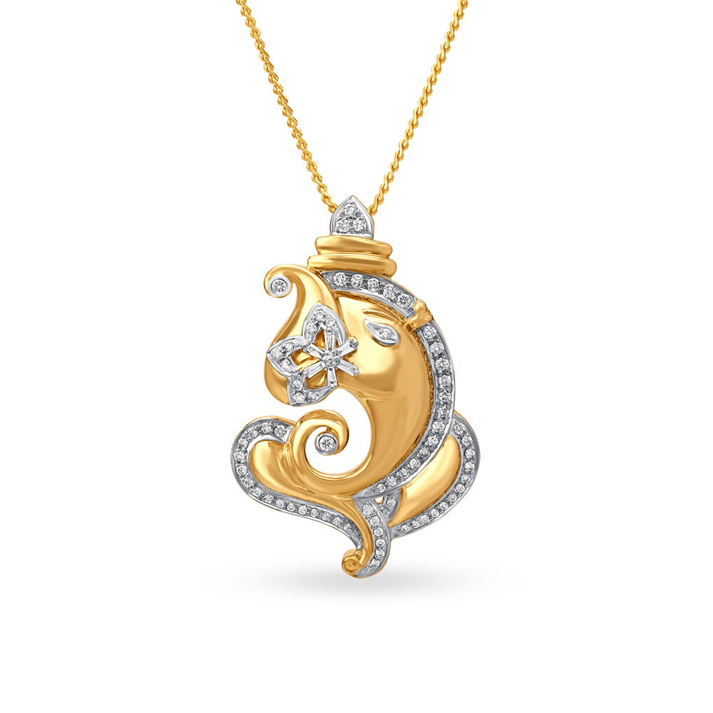 Gold ganesh pendant tanishq online hotsell