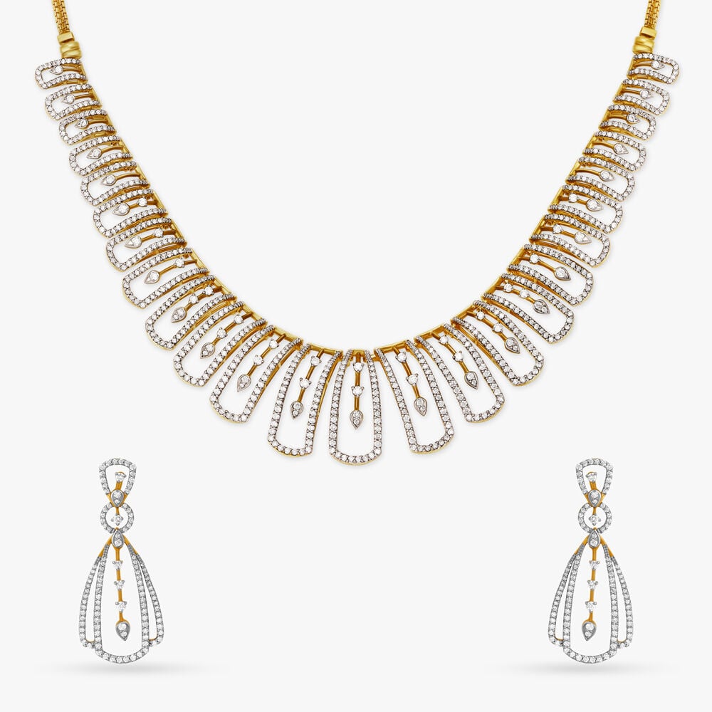 Luminous Contemporary Diamond Necklace Set