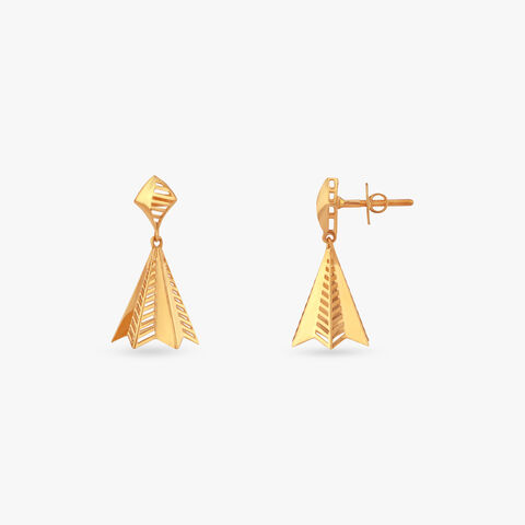 Arrowhead Boldness Gold Jhumka Earrings