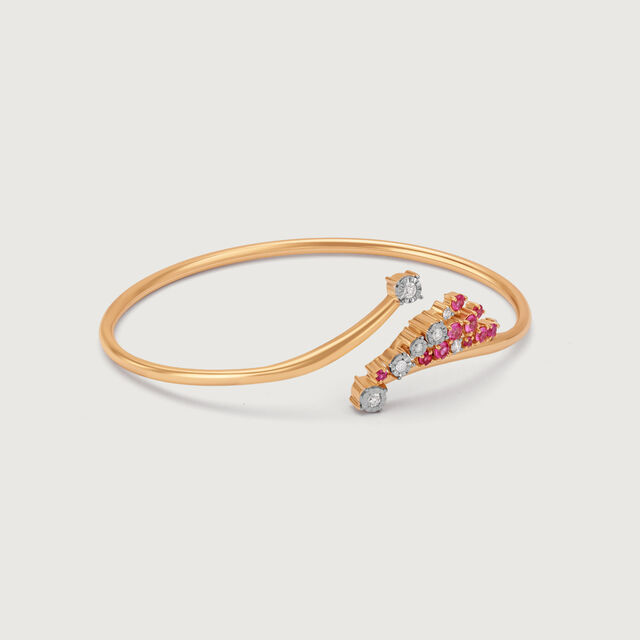 Nebula's Twilight Pink Sapphire 14KT Bangle,,hi-res image number null