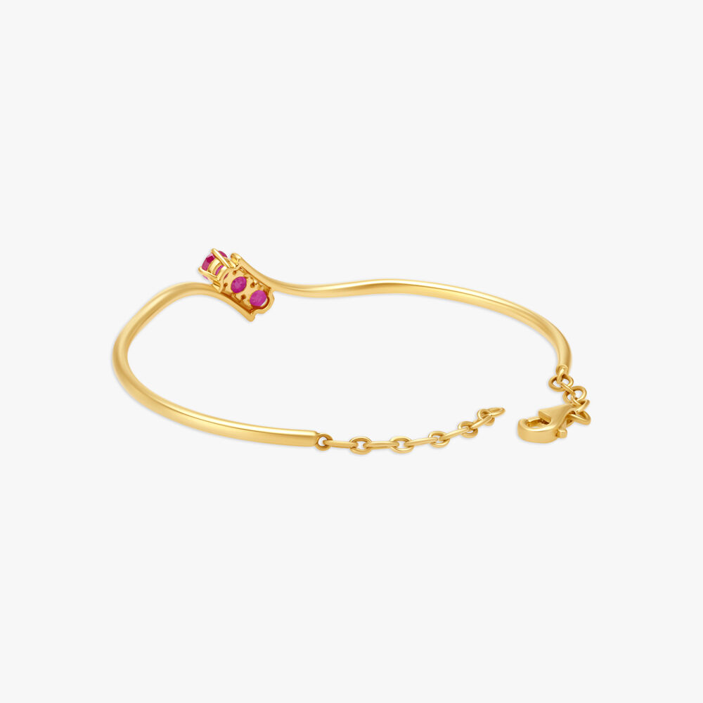 Buy Now Gold Polish Kundan Traditional Women's Ruby Bracelet