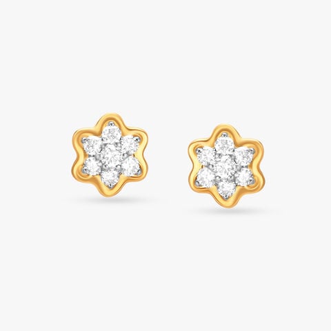 Lovely Florals Diamond Stud Earrings