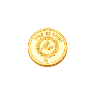 2 GM 22 Karat Stunning Lotus Gold  Coin
