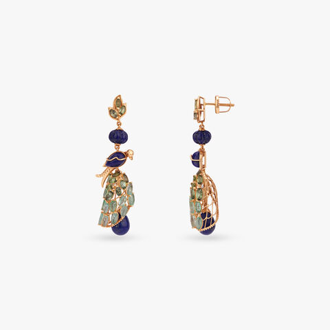 Tropical Flight Gold Jhumka Earrings