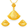 Classy Triangular Pendant and Earrings Set,,hi-res image number null