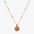 Botanical Opulence Ruby and Emerald Pendant with Chain and Earrings Set,,hi-res image number null