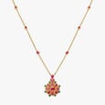 Botanical Opulence Ruby and Emerald Pendant with Chain and Earrings Set,,hi-res image number null