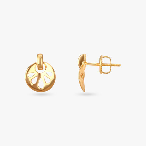 Petal Drop Gold Stud Earrings