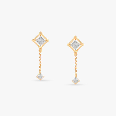 Floating Frame Diamond Drop Earrings