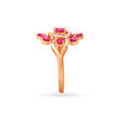 Scintillating Floral Ruby Studded Diamond Ring,,hi-res image number null