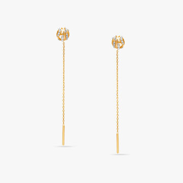 Slender Sui Dhaaga Diamond Hoop Earrings