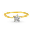 Dainty Floral Gold and Diamond Finger Ring,,hi-res image number null