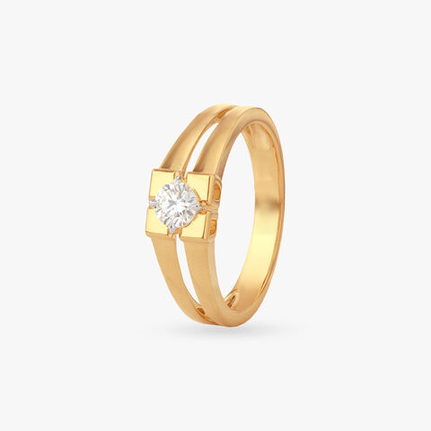 Parallel Frame Solitaire Ring