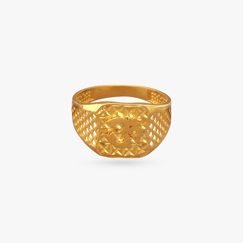 Faithful Flair Gold Finger Ring For Men