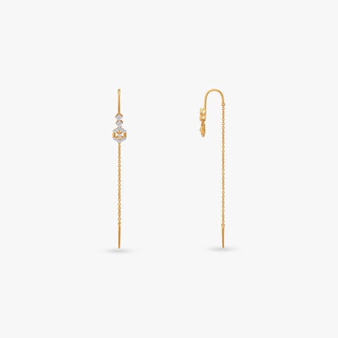 Linear Prism Diamond Drop Earrings