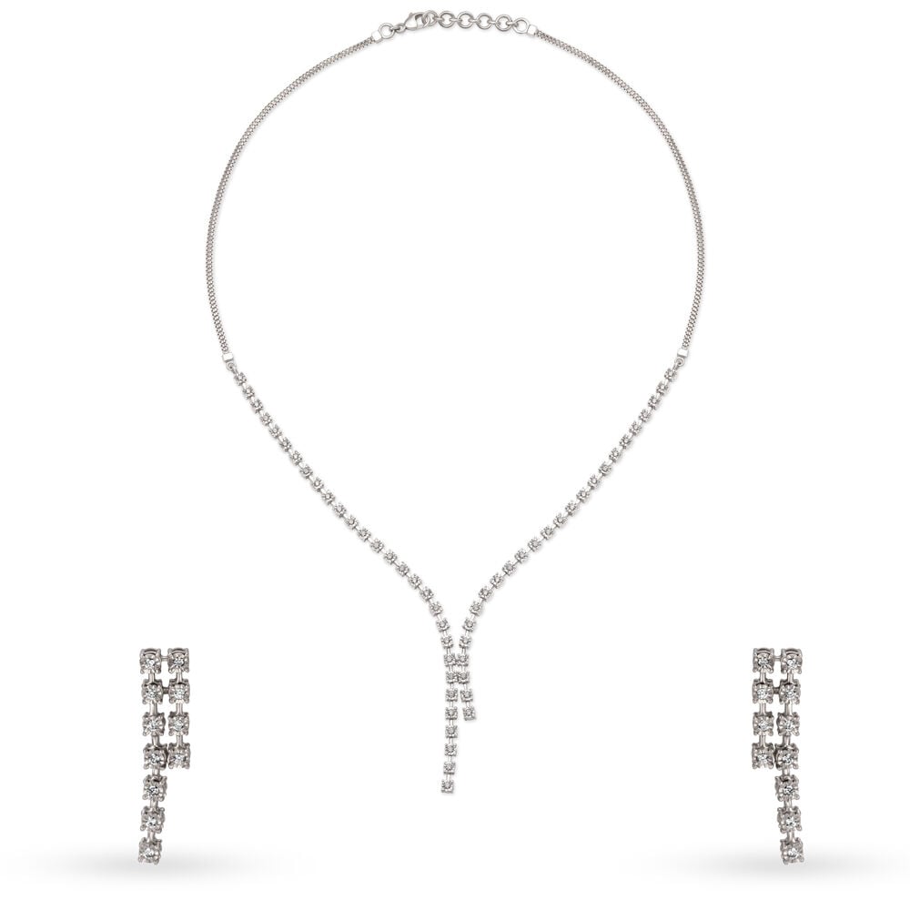 Single line diamond necklace tanishq on sale