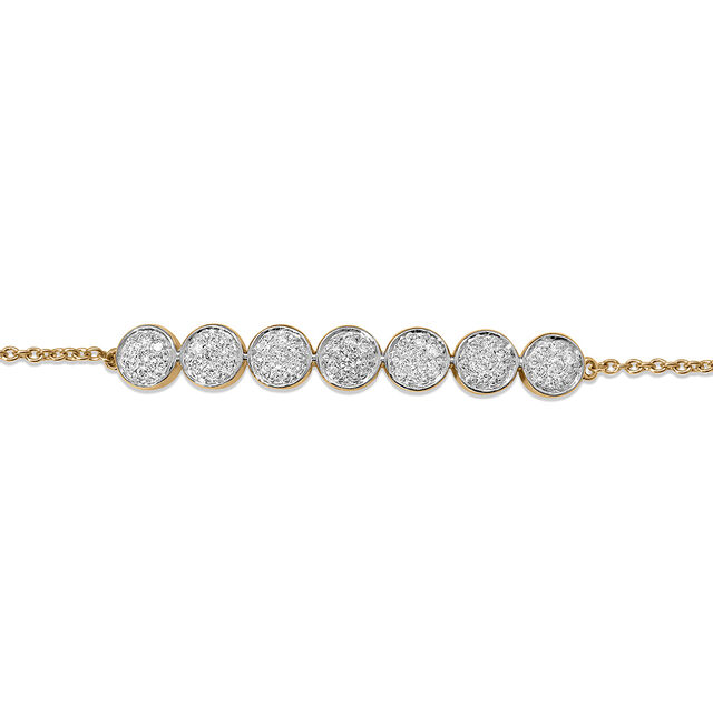 14 KT Yellow Gold Moon Diamond Bracelet,,hi-res image number null
