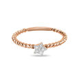 14 KT Rose Gold Star Shaped Diamond Ring,,hi-res image number null