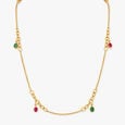 Golden Ruby and Emerald Cascade Pendant with Chain and Earrings Set,,hi-res image number null