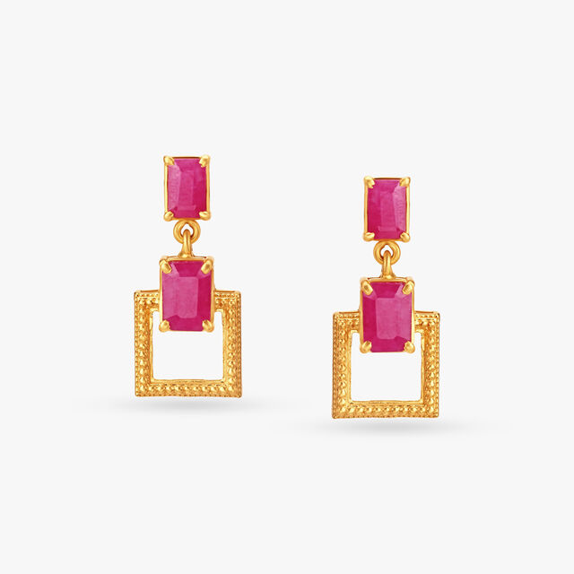 Luxurious Gold Drop Earrings,,hi-res image number null